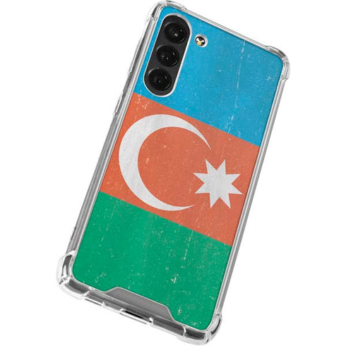 Azerbaijan Flag Distressed Galaxy S24 FE Clear Case