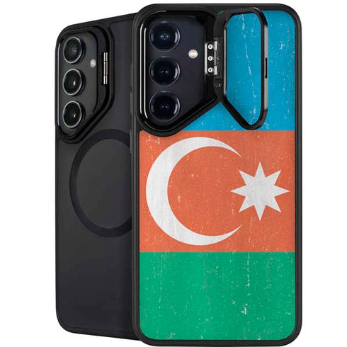 Azerbaijan Flag Distressed Galaxy S24 FE Kickstand Case