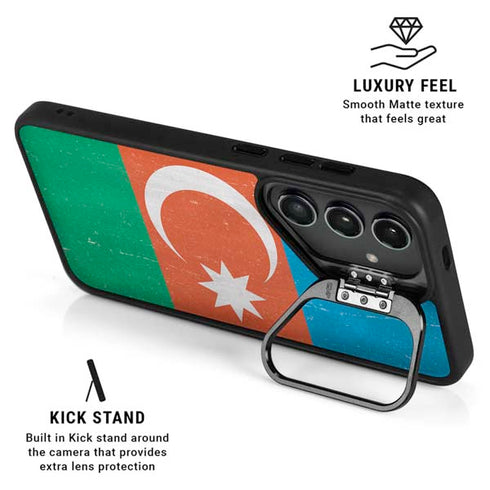 Azerbaijan Flag Distressed Galaxy S25 Kickstand Case