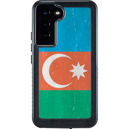 Azerbaijan Flag Distressed Galaxy S24 Plus Waterproof Case
