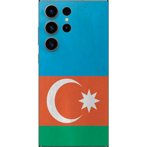 Azerbaijan Flag Distressed Galaxy S24 Ultra Skin