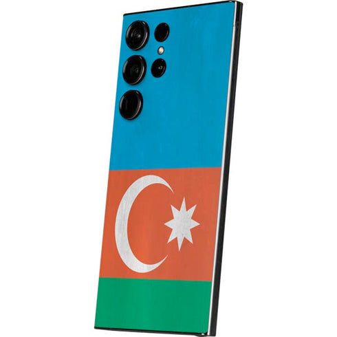Azerbaijan Flag Distressed Galaxy S25 Ultra Skin