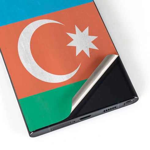 Azerbaijan Flag Distressed Galaxy S25 Ultra Skin