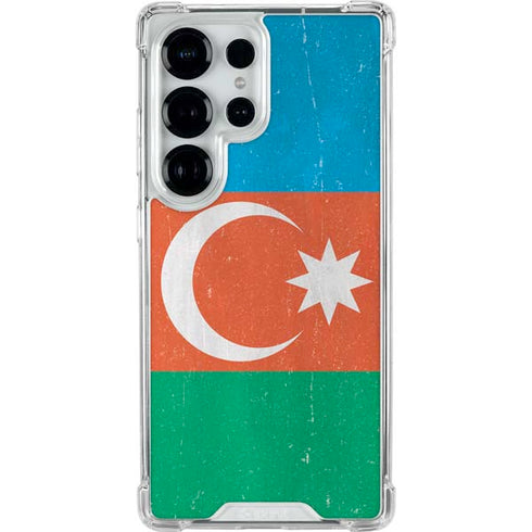 Azerbaijan Flag Distressed Galaxy S25 Ultra Clear Case