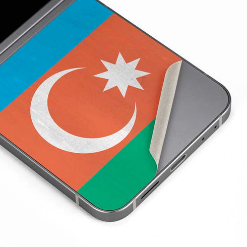 Azerbaijan Flag Distressed Galaxy Z Flip6 Skin