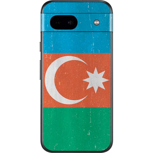 Azerbaijan Flag Distressed Google Pixel 8a Skin