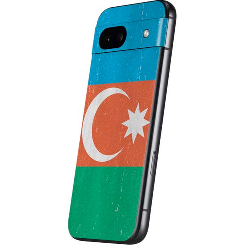 Azerbaijan Flag Distressed Google Pixel 8a Skin