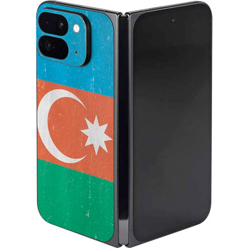 Azerbaijan Flag Distressed Google Pixel 9 Pro Fold Skin