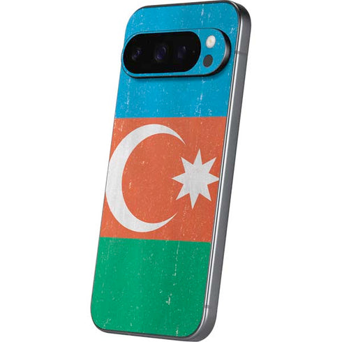 Azerbaijan Flag Distressed Google Pixel 9 Pro Skin