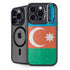 Azerbaijan Flag Distressed iPhone 14 Pro Max Kickstand Case