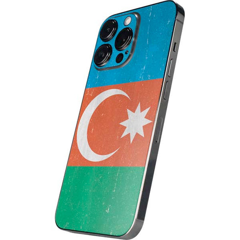 Azerbaijan Flag Distressed iPhone 15 Pro Max Skin