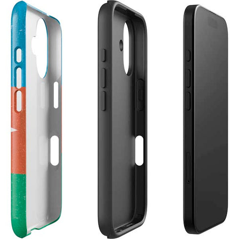 Azerbaijan Flag Distressed iPhone 16 Impact Case