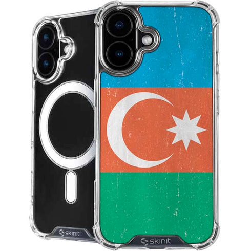 Azerbaijan Flag Distressed iPhone 16 MagSafe Case