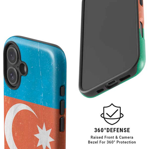 Azerbaijan Flag Distressed iPhone 16 Magsafe Impact Case