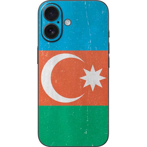 Azerbaijan Flag Distressed iPhone 16 Skin