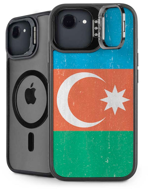 Azerbaijan Flag Distressed iPhone 16e Kickstand Case