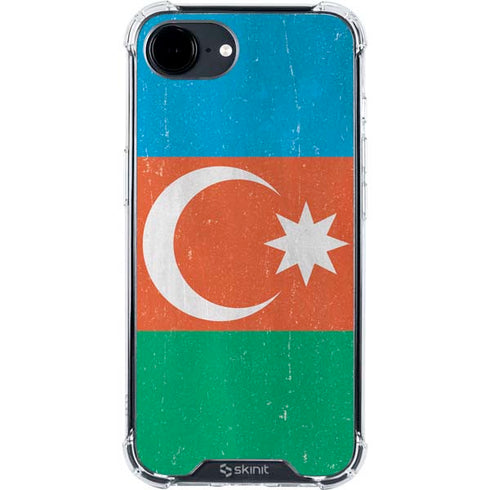 Azerbaijan Flag Distressed iPhone 16e Clear Case