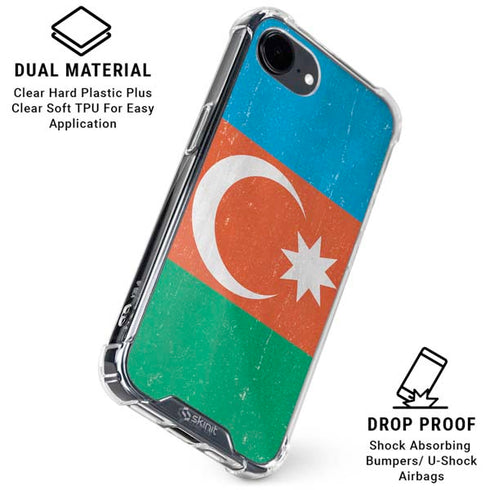 Azerbaijan Flag Distressed iPhone 16e Clear Case