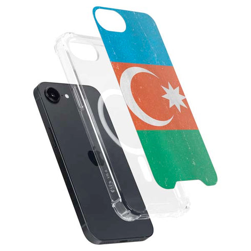 Azerbaijan Flag Distressed iPhone 16e MagSafe Case
