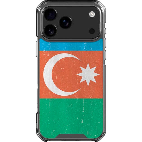 Azerbaijan Flag Distressed iPhone 18 Pro Max Clear Case