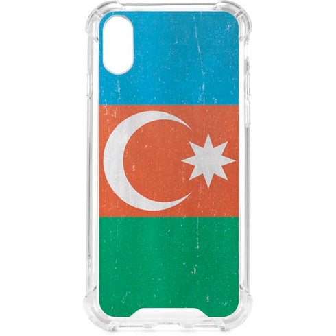 Azerbaijan Flag Distressed iPhone XS Clear Case