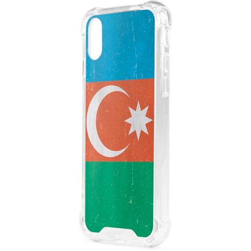 Azerbaijan Flag Distressed iPhone XS Clear Case