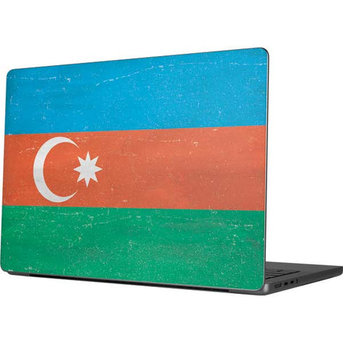 Azerbaijan Flag Distressed Apple MacBook Pro 14-inch Skin