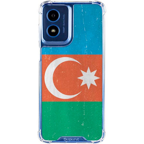 Azerbaijan Flag Distressed Moto G 5G (2024) Clear Case