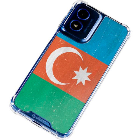 Azerbaijan Flag Distressed Moto G 5G (2024) Clear Case