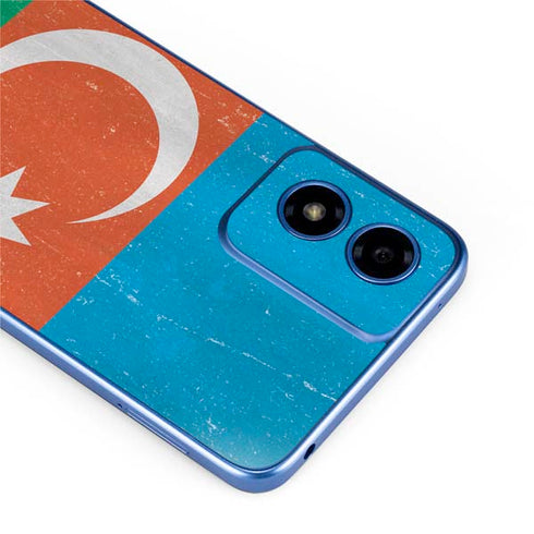 Azerbaijan Flag Distressed Moto G Play 4G (2024) Skin