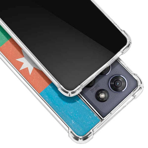 Azerbaijan Flag Distressed Moto G Play 5G (2025) Clear Case