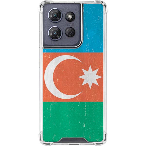 Azerbaijan Flag Distressed Moto G Stylus 5G (2025) Clear Case