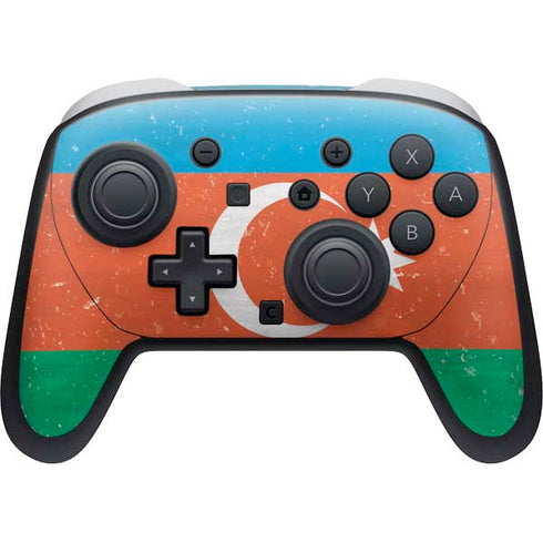 Azerbaijan Flag Distressed Nintendo Switch 2 (2025) Pro Controller Skin