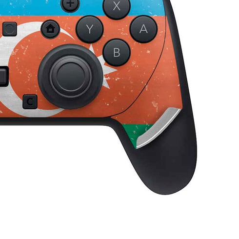 Azerbaijan Flag Distressed Nintendo Switch 2 (2025) Pro Controller Skin