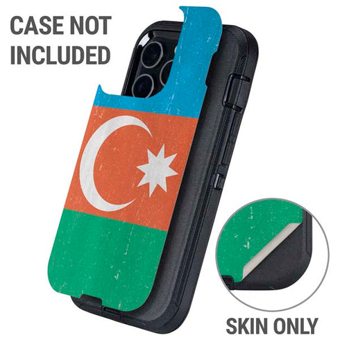 Azerbaijan Flag Distressed Otterbox Defender iPhone Skin