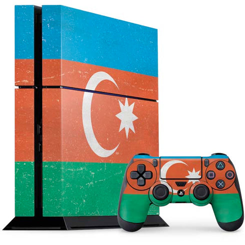 Azerbaijan Flag Distressed PlayStation PS4 Skins