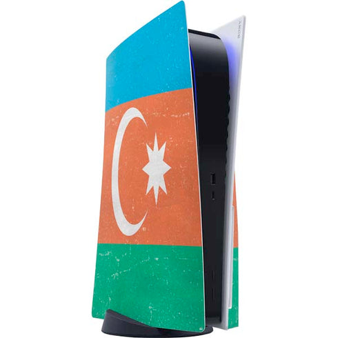 Azerbaijan Flag Distressed PlayStation PS5 Skins