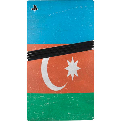 Azerbaijan Flag Distressed PS5 Pro Disk Bundle Skin
