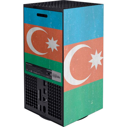 Azerbaijan Flag Distressed XBox Series X Digital Edition Console Skin