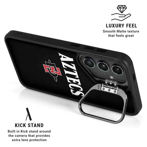 San Diego State University Aztecs Black Galaxy S25 Ultra Kickstand Case