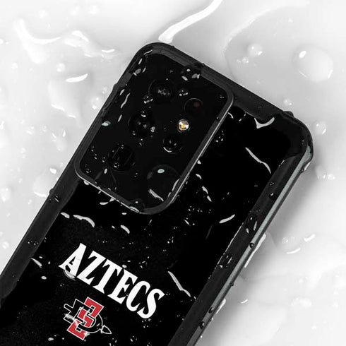 San Diego State University Aztecs Black Galaxy S24 Ultra Waterproof Case
