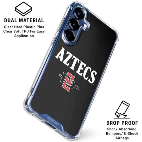 San Diego State University Aztecs Black Galaxy S25 FE Clear Case