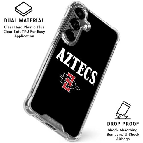 San Diego State University Aztecs Black Galaxy S26 Clear Case