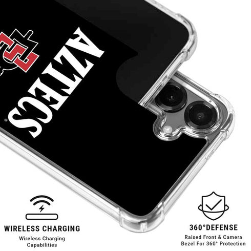 San Diego State University Aztecs Black Galaxy S26 Plus Clear Case