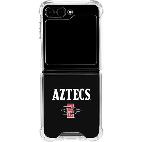 San Diego State University Aztecs Black Galaxy Z Flip6 Clear Case