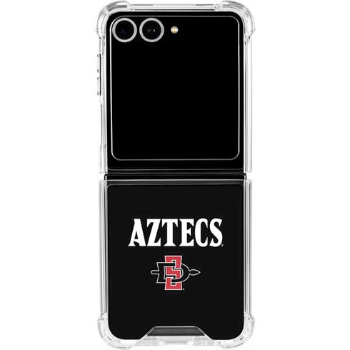 San Diego State University Aztecs Black Galaxy Z Flip7 Clear Case