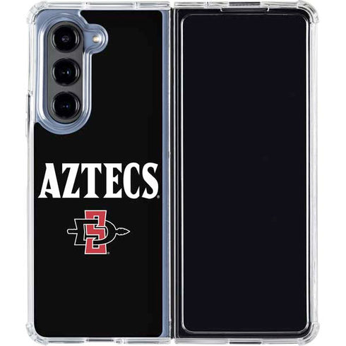 San Diego State University Aztecs Black Galaxy Z Fold5 5G Clear Case