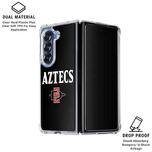 San Diego State University Aztecs Black Galaxy Z Fold6 Clear Case
