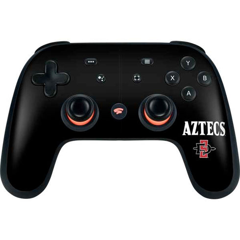 San Diego State University Aztecs Black Google Stadia Controller Skin