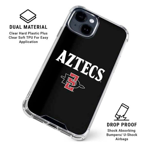 San Diego State University Aztecs Black iPhone 15 Clear Case